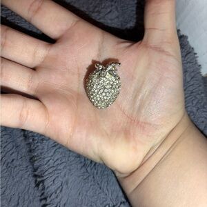 Albert Weiss Gold Crystal Strawberry Brooch